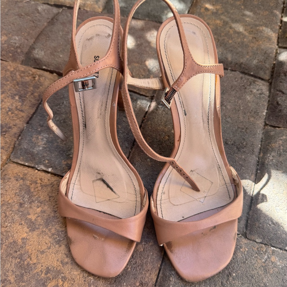 Schutz Jade Ankle Strap Sandal in Toasted Nut